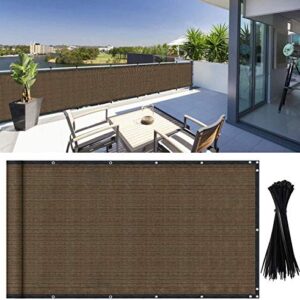 DearHouse Balcony Privacy Screen Shield Cover, 3.5ft x16.5ft, Includes 35 pc Cable Ties for Porch Deck Outdoor Backyard Patio