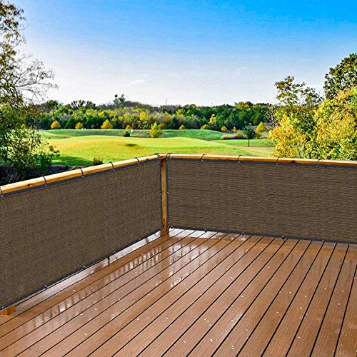 DearHouse Balcony Privacy Screen Shield Cover, 3.5ft x16.5ft, Includes 35 pc Cable Ties for Porch Deck Outdoor Backyard Patio