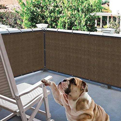 DearHouse Balcony Privacy Screen Shield Cover, 3.5ft x16.5ft, Includes 35 pc Cable Ties for Porch Deck Outdoor Backyard Patio