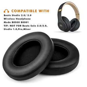 HiFan Replacement Ear Pads for Beats Studio 2.0 & 3.0 Wired/Wireless B0500 / B0501 - Extreme Comfort Ear Cushions Replacement kit Noise Isolation Adaptive Memory Foam Ear Cover, 2 Peices (Black)