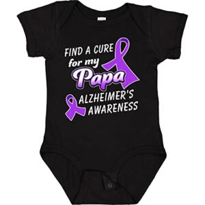 inktastic alzheimer's awareness find a cure for my papa baby bodysuit 12 months 0040 black 38843