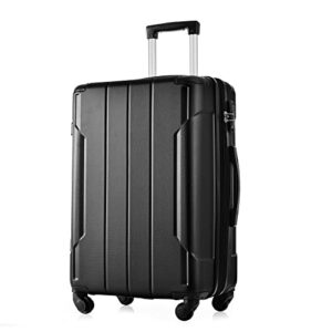 merax suit case expandable spinner luggage with tsa and reinforced corners, lightweight carry on luggage 20" 24" 28" suitcases (24 inch, black)