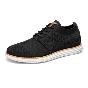 bruno marc mens mesh sneakers oxfords lace-up lightweight casual walking shoes, 1/black - 12(grand-01)