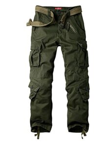 women's cotton casual military army cargo combat work pants with 8 pocket army green us 14