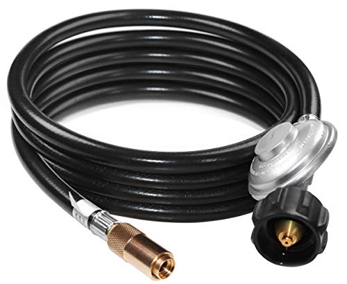 DOZYANT 12 Feet Propane Regulator and Hose for Blackstone 17inch and 22inch Table Top Griddle, Replacement Parts Connect to Large Propane Tank