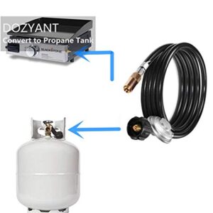 DOZYANT 12 Feet Propane Regulator and Hose for Blackstone 17inch and 22inch Table Top Griddle, Replacement Parts Connect to Large Propane Tank