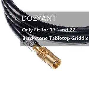 DOZYANT 12 Feet Propane Regulator and Hose for Blackstone 17inch and 22inch Table Top Griddle, Replacement Parts Connect to Large Propane Tank