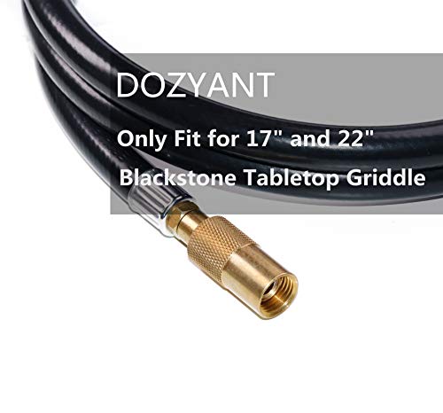 DOZYANT 12 Feet Propane Regulator and Hose for Blackstone 17inch and 22inch Table Top Griddle, Replacement Parts Connect to Large Propane Tank