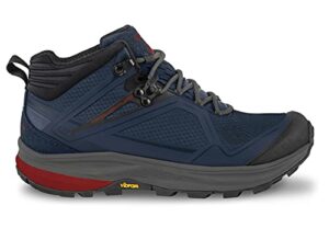 topo athletic men's trailventure comfortable cushioned durable 5mm drop trail running shoes, athletic shoes for speed hiking, navy/red, size 12