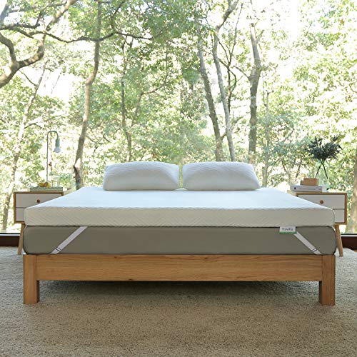 Novilla 4 Inch King Size Mattress Topper, Medium Firm Memory Foam Mattress Topper King, Gel & Bamboo Charcoal Infused for Motion Isolation & Pressure Relieving, with Breathable Bamboo Cover, King Size