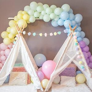 Pastel Latex Balloons 185 Pcs Assorted Macaron Balloons Garland Kit for Baby Shower Wedding Birthday Party Supplies