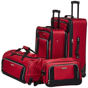 american tourister fieldbrook xlt softside upright luggage, red/black, carry-on 21-inch