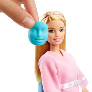 Barbie Spa Day Toy Playset with Blonde Doll & 10+ Accessories Including Puppy, Spa Station, Face Mask Mold & Dough