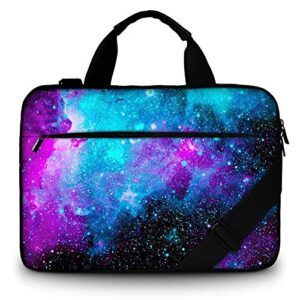 richen canvas laptop shoulder bag compatible with 11.6/12/12.9/13 inches laptop netbook,protective canvas carrying handbag briefcase sleeve case cover with side handle (11-13 inch, galaxy)