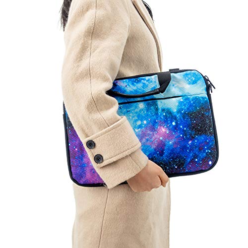 RICHEN Canvas Laptop Shoulder Bag Compatible with 11.6/12/12.9/13 Inches Laptop Netbook,Protective Canvas Carrying Handbag Briefcase Sleeve Case Cover with Side Handle (11-13 inch, Galaxy)