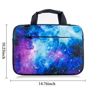 RICHEN Canvas Laptop Shoulder Bag Compatible with 11.6/12/12.9/13 Inches Laptop Netbook,Protective Canvas Carrying Handbag Briefcase Sleeve Case Cover with Side Handle (11-13 inch, Galaxy)