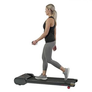 sunny health & fitness walkstation slim flat treadmill for under desk and home - sf-t7945,black