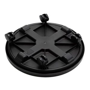 Bloem Caddy Round Plant Stand Caddy w/ Wheels Saucer Tray (CAD1600), Black, 16"