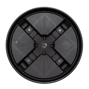 Bloem Caddy Round Plant Stand Caddy w/ Wheels Saucer Tray (CAD1600), Black, 16"