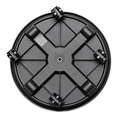 Bloem Caddy Round Plant Stand Caddy w/ Wheels Saucer Tray (CAD1600), Black, 16"