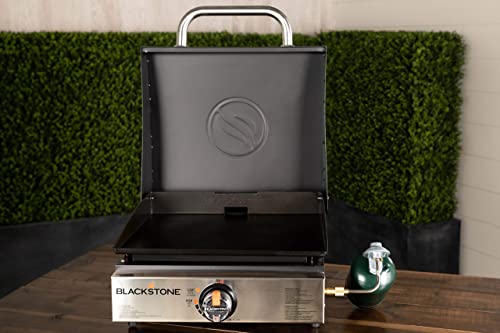 Blackstone 1814 Stainless Steel Propane Gas Portable, Flat Top Griddle Frill Station for Kitchen, Camping, Outdoor, Tailgating, Tabletop, Countertop – Heavy Duty & 12, 000 BTUs, 17 Inch, Black