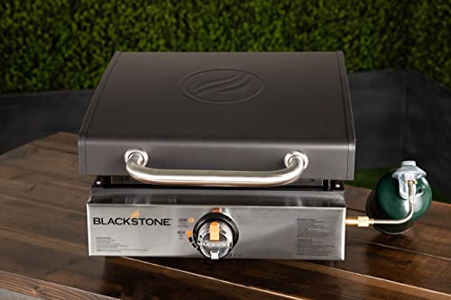Blackstone 1814 Stainless Steel Propane Gas Portable, Flat Top Griddle Frill Station for Kitchen, Camping, Outdoor, Tailgating, Tabletop, Countertop – Heavy Duty & 12, 000 BTUs, 17 Inch, Black