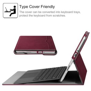 Fintie Protective Case for Microsoft Surface Go 3 2021 / Surface Go 2 2020 / Surface Go 2018 - Multi-Angle Portfolio Business Cover with Pocket, Compatible with Type Cover Keyboard (Burgundy)