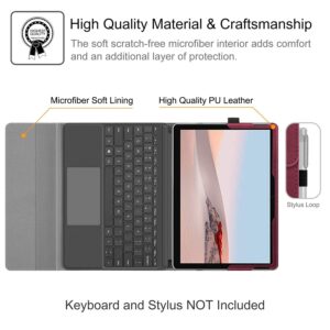 Fintie Protective Case for Microsoft Surface Go 3 2021 / Surface Go 2 2020 / Surface Go 2018 - Multi-Angle Portfolio Business Cover with Pocket, Compatible with Type Cover Keyboard (Burgundy)