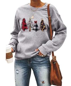 barlver women christmas outfits fleece sweater holiday vacation graphic sweatshirts oversized pullover tunic tops shirts 4088 xl