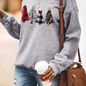 Barlver Women Christmas Outfits Fleece Sweater Holiday Vacation Graphic Sweatshirts Oversized Pullover Tunic Tops Shirts 4088 XL