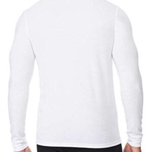 32 DEGREES Men's Heat Long Sleeve Crew Neck Tee 2-Pack (White/Charcoal, Large)