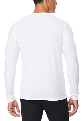 32 DEGREES Men's Heat Long Sleeve Crew Neck Tee 2-Pack (White/Charcoal, Large)