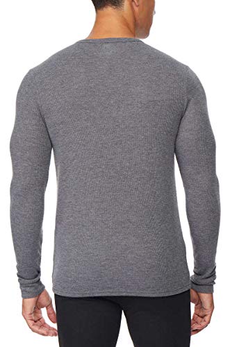 32 DEGREES Men's Heat Long Sleeve Crew Neck Tee 2-Pack (White/Charcoal, Large)