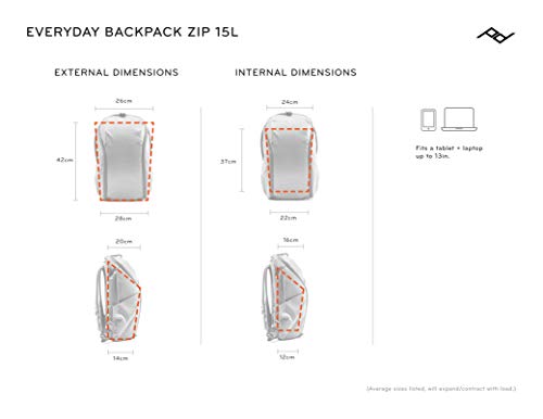 Peak Design Everyday Backpack Zip 15L Bone, Carry-on Backpack with Laptop Sleeve (BEDBZ-15-BO-2)