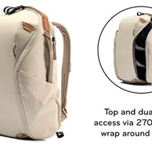 Peak Design Everyday Backpack Zip 15L Bone, Carry-on Backpack with Laptop Sleeve (BEDBZ-15-BO-2)