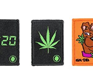 Dime Bags Interchangeable Accessory Patches | Removable Patches for Dime Bags Customization (4:20, MJ Leaf, Sirron Norris Dog)