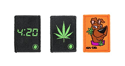 Dime Bags Interchangeable Accessory Patches | Removable Patches for Dime Bags Customization (4:20, MJ Leaf, Sirron Norris Dog)