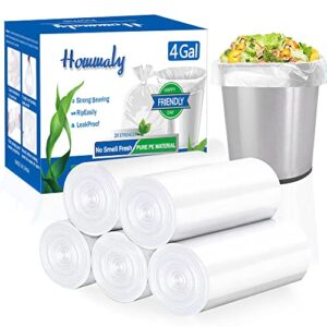 4 gallon trash can liners,250 counts,small clear garbage bags,extra strong 4 5 gal trash bag,fit liters trash bin liners for home office kitchen(clear)