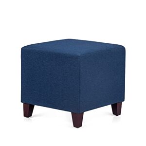 joveco ottoman foot rest 16" square fabric stool (royal blue)