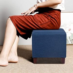 Joveco Ottoman Foot Rest 16" Square Fabric Stool (Royal Blue)