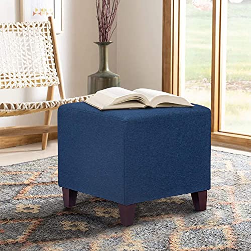 Joveco Ottoman Foot Rest 16" Square Fabric Stool (Royal Blue)