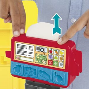 Play-Doh Cash Register Toy for Kids 3 Years and Up with Fun Sounds, Play Food Accessories, and 4 Non-Toxic Colors