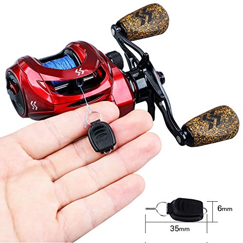 Sougayilang Baitcasting Reels, 8:1 Gear Ratio Fishing Reel with Magnetic Braking System Casting Reel, 9 + 1 Ball Bearings Super Smooth Anti-Corrosion Baitcaster Reel-Right Hand(Red)