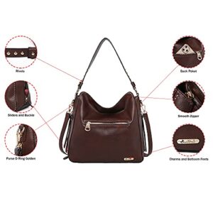 Montana West Large Hobo Handbag for Women Studded Leather Shoulder Bag Crossbody Purse With Tassel MWC-1001CF