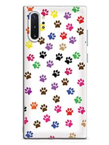 inspired cases - 3d textured galaxy note 10 plus case - rubber bumper cover - protective phone case for samsung galaxy note 10 plus - paw print pattern dog or cat