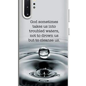 Inspired Cases - 3D Textured Galaxy Note 10 Plus Case - Rubber Bumper Cover - Protective Phone Case for Samsung Galaxy Note 10 Plus - Troubled Waters God Religion Inspirational Quote