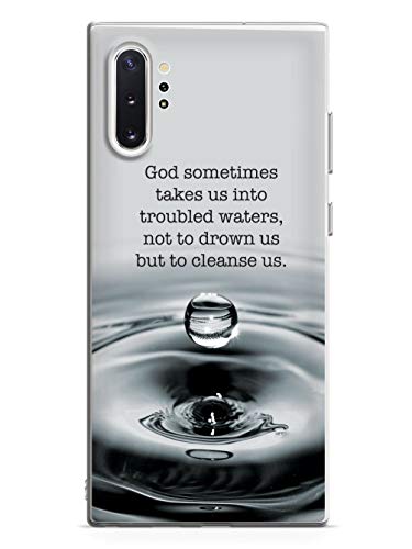 Inspired Cases - 3D Textured Galaxy Note 10 Plus Case - Rubber Bumper Cover - Protective Phone Case for Samsung Galaxy Note 10 Plus - Troubled Waters God Religion Inspirational Quote