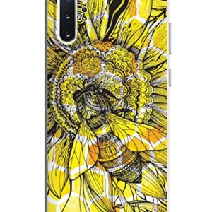 Inspired Cases - 3D Textured Galaxy Note 10 Plus Case - Rubber Bumper Cover - Protective Phone Case for Samsung Galaxy Note 10 Plus - Sunflower Honey Bee - White