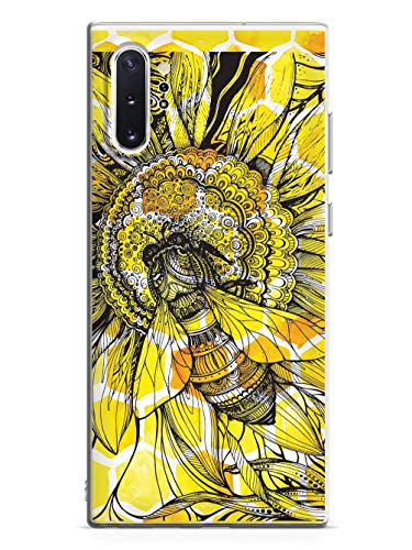 Inspired Cases - 3D Textured Galaxy Note 10 Plus Case - Rubber Bumper Cover - Protective Phone Case for Samsung Galaxy Note 10 Plus - Sunflower Honey Bee - White