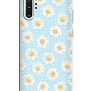 Inspired Cases - 3D Textured Galaxy Note 10 Plus Case - Rubber Bumper Cover - Protective Phone Case for Samsung Galaxy Note 10 Plus - Watercolor Daisy Pattern - White